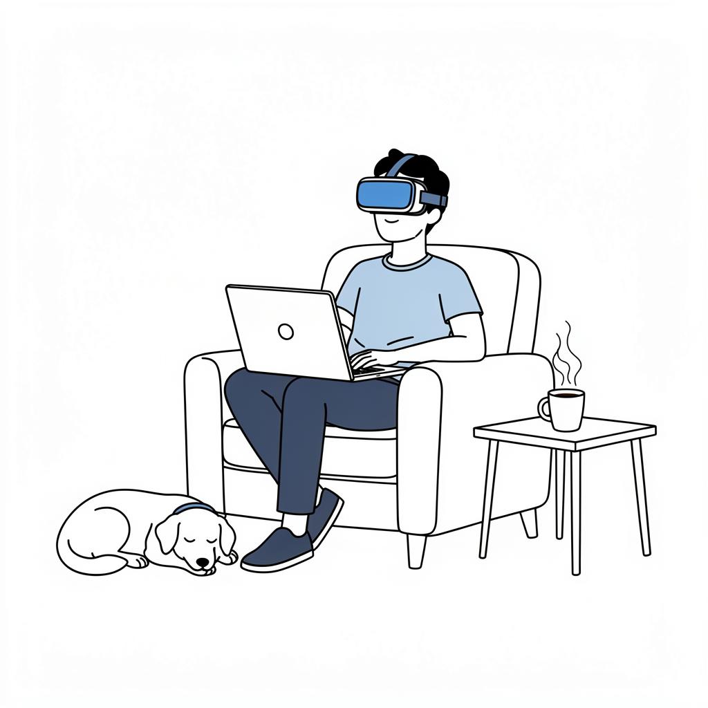 Person relaxing while AI agents handle business operations